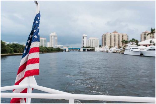 Cloudy view of intracoastal South Florida