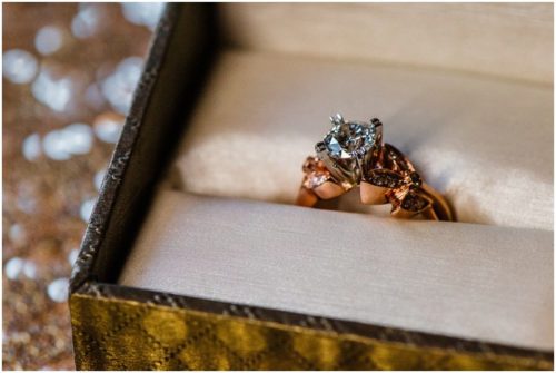 Engagement ring at Up the Creek Farms engagement