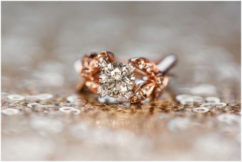 engagement ring from proposal at Up The Creek Farms