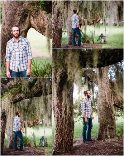 Groom waiting at Up the Creek Farms engagement