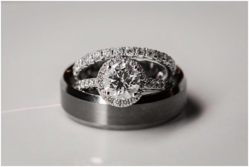 wedding rings at waterfront wedding at Chart House