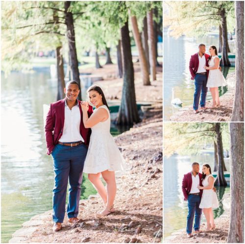 standing by banks of lake Lake Eola Engagment