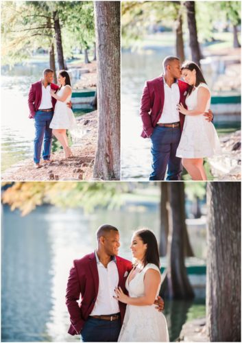 standing by banks of lake Lake Eola Engagment