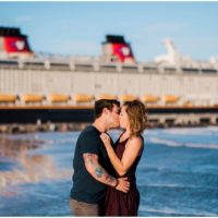 couple at Jetty Park engagement photography
