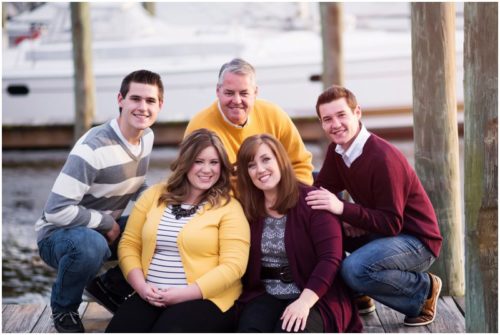 Eau Gallie Family Photography family on dock near water photo by Liz Cowie Photography