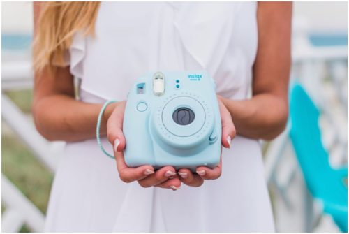 bride holding camera