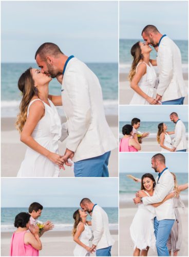 Bride and groom at beach elopement at Windemere by the Sea