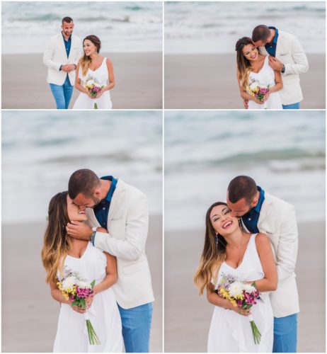 Bride and groom at beach elopement at Windemere by the Sea