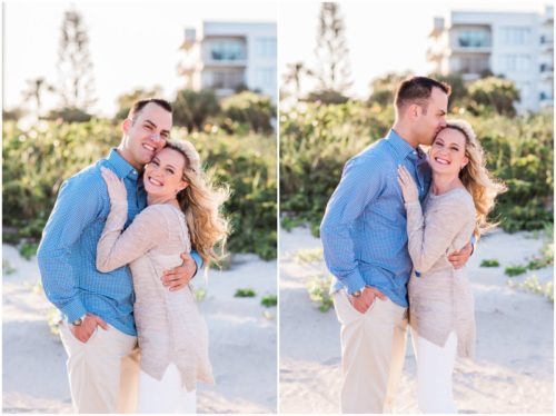 adorable couple by dunes at Vero Beach Engagement