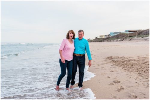 Grandparents on beach at Melbourne Beach family portrait session