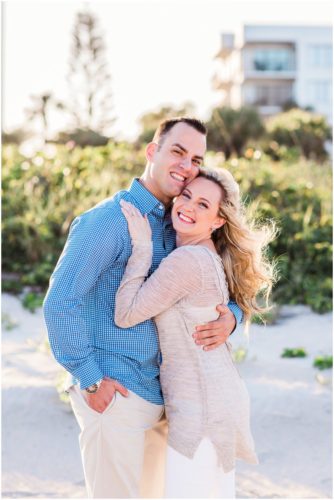couple by dunes at Vero Beach Engagement