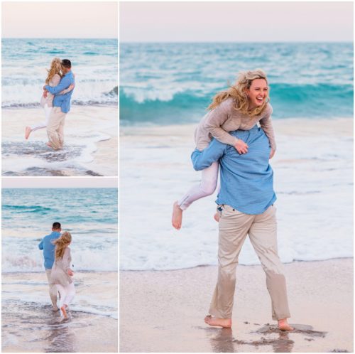 Playing by the water at Vero Beach Engagement