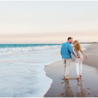 walking hand in hand at Vero Beach Engagement