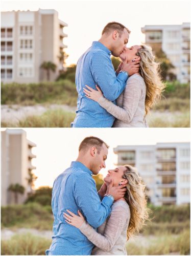 couple kissing at Vero Beach Engagement