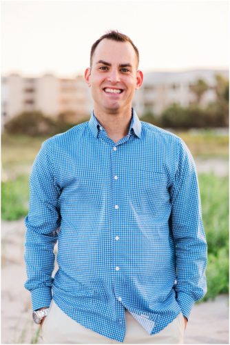Groom smiling at Vero Beach Engagement
