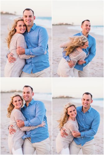 playing on beach at Vero Beach Engagement