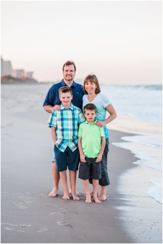 family next to ocean during Melbourne Beach Family Photography session