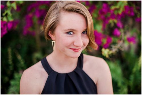 Close up of girl during Sweet 16 portraits in downtown Eau Gallie