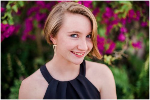 Close up of beautiful girl during Sweet 16 portraits in downtown Eau Gallie