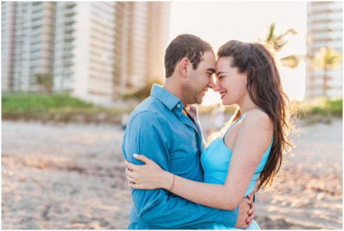touching foreheads South Florida engagement