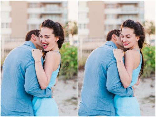 kissing neck South Florida engagement