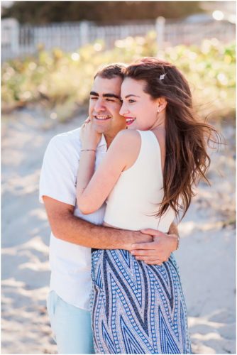 super cute hug during south Florida engagement