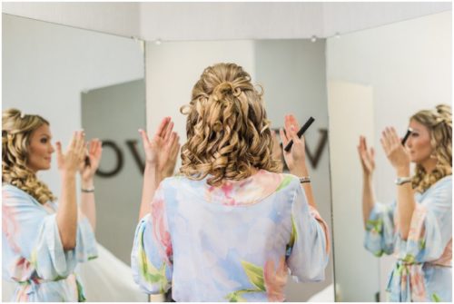Bride getting ready at Crystal Ballroom Wedding