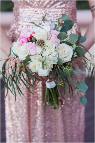 Maid of honor flowers at Crystal Ballroom Wedding