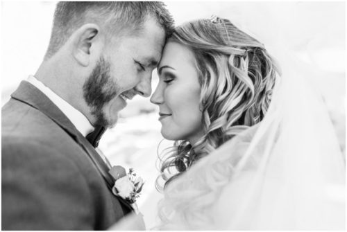 closeup under viel at Crystal Ballroom Wedding