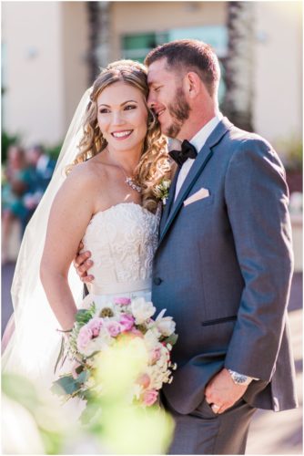 Couple togehter at Crystal Ballroom Wedding