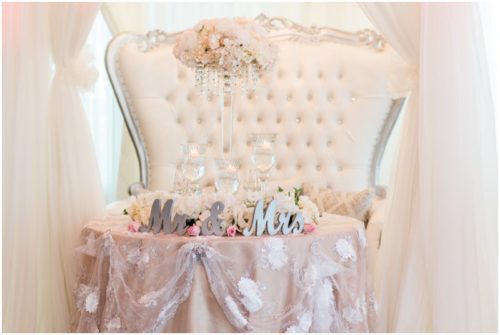 sweetheart table at Crystal Ballroom Wedding
