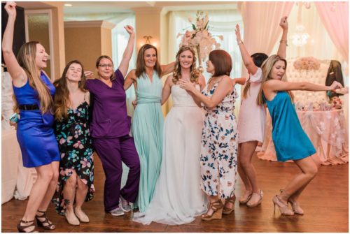 Friends dancing at Crystal Ballroom Wedding