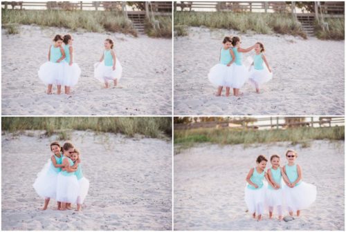 Sisters hugging during Melbourne Beach Family Photography session