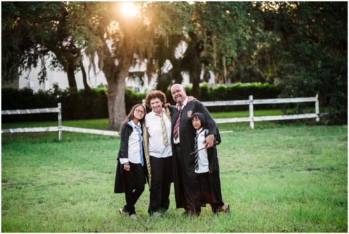 Fun Family Portraits Family in robes and wands