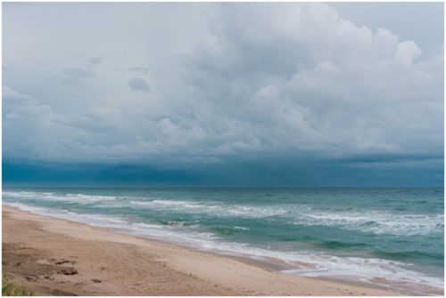 Storm rolling onshore during Melbourne Beach Florida engagement session