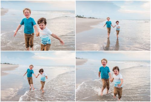 Just the little ones running on the beach Melbourne Beach Family Photography