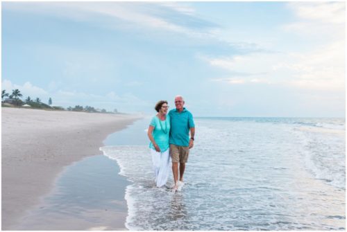 Grandparents together on beach Melbourne Beach Family Photography