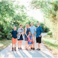 Family on path during Gleason Park Family Portraits