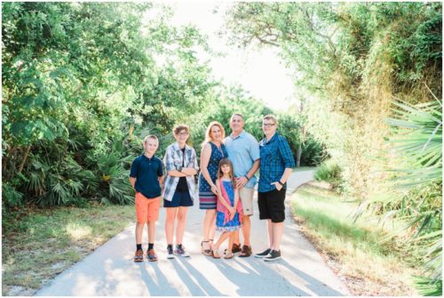 Family on path during Gleason Park Family Portraits