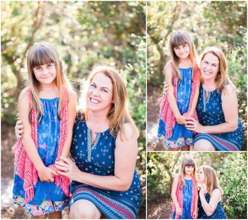 Mom and daughter in woods during Gleason Park Family Portraits