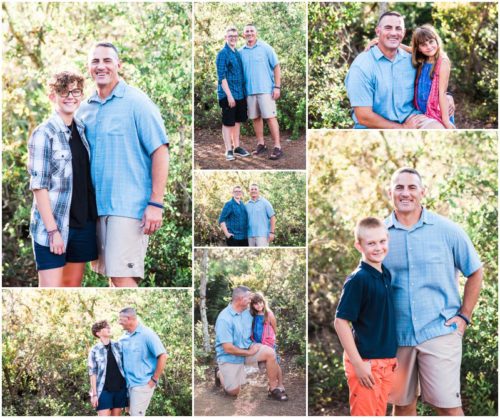 Dad with the kids during Gleason Park Family Portraits