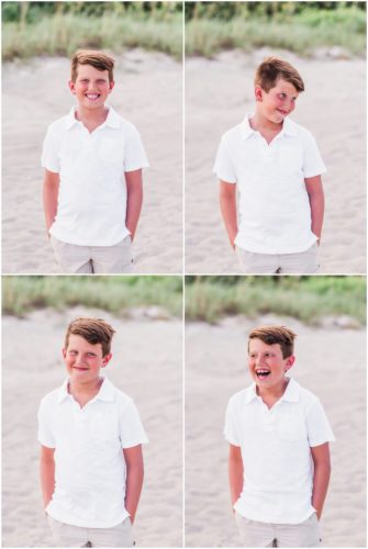 Big brother making faces during Melbourne Beach Family Portraits