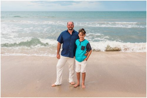Dad and his son by the ocean