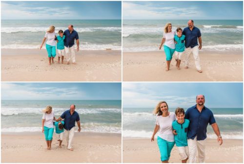 Family walking during their fun family beach portraits