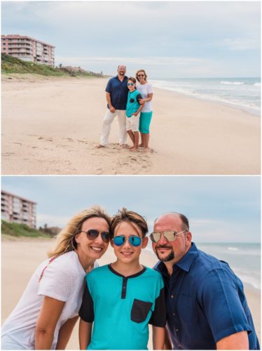 Family by the beach