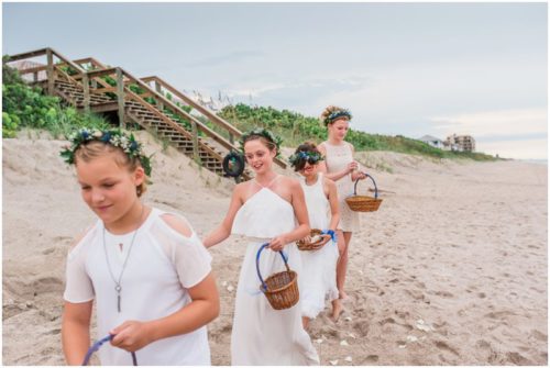Flowers girls on the beach during gorgeous Melbourne Beach wedding