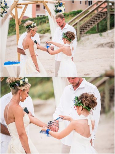 knot tying ceremony during gorgeous melbourne beach wedding