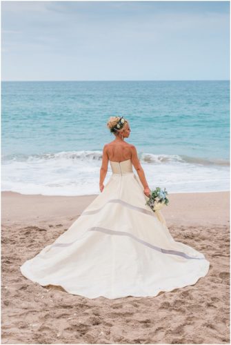 bridal portrait on beach gorgeous melbourne beach wedding