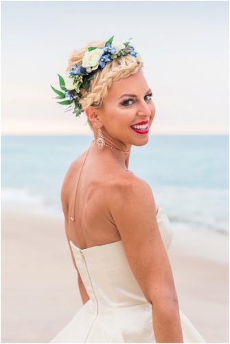 bridal portrait on beach during gorgeous melbourne beach wedding
