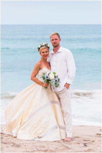 couple on beach during gorgeous Melbourne Beach wedding